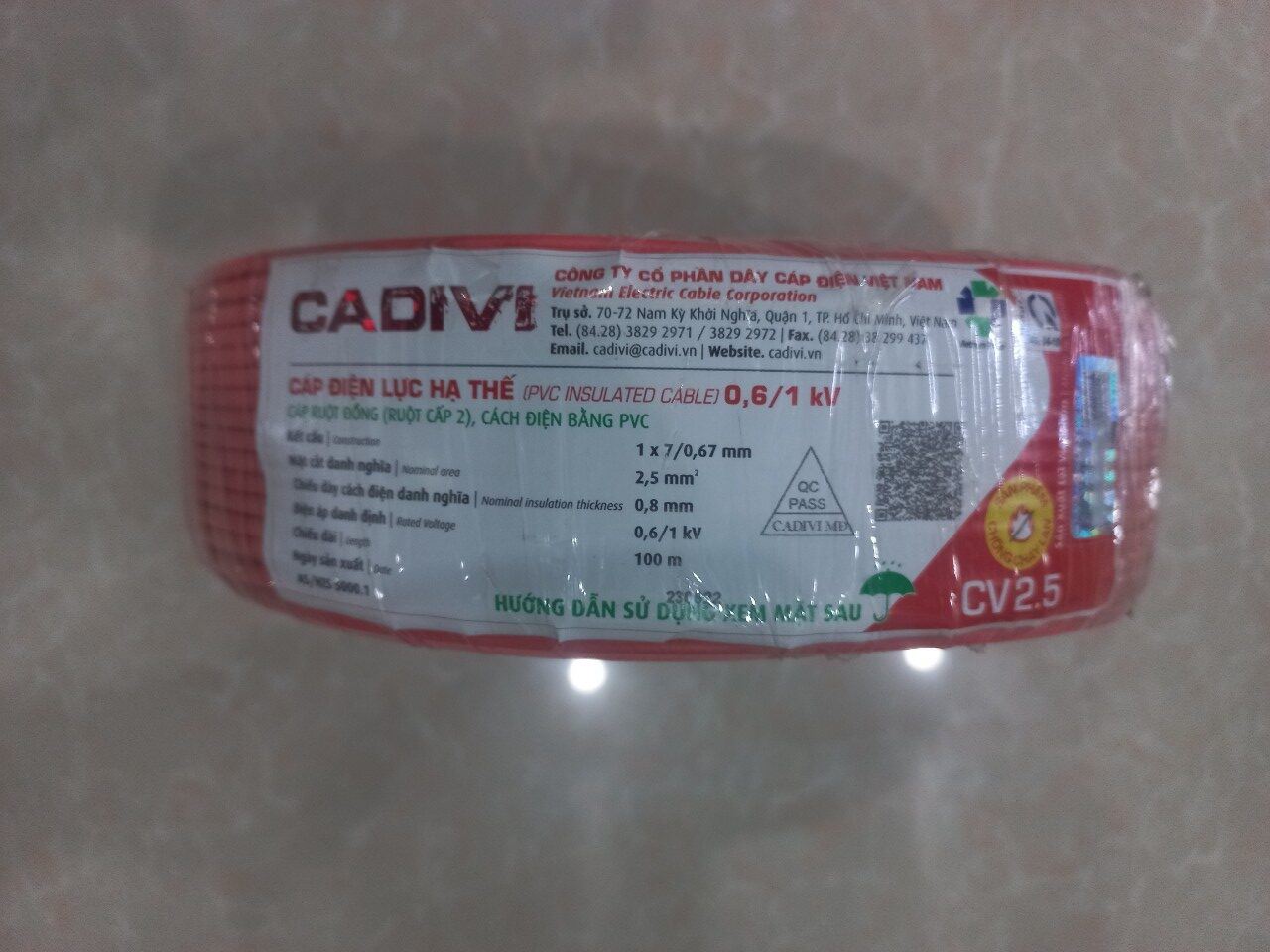 Dây cáp điện cadivi 2.5 mm